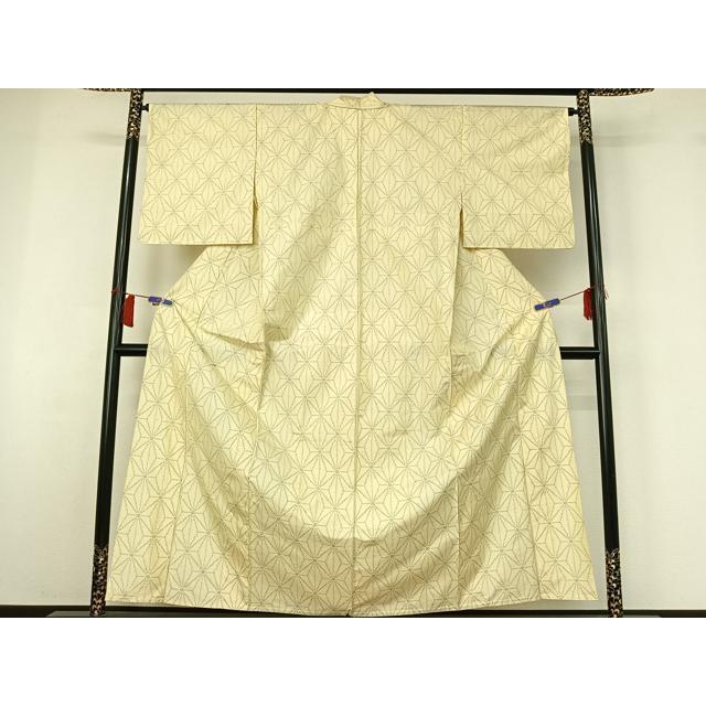 平和屋着物▽本場大島紬　単衣　麻の葉文様　正絹　逸品　AABH5615jh