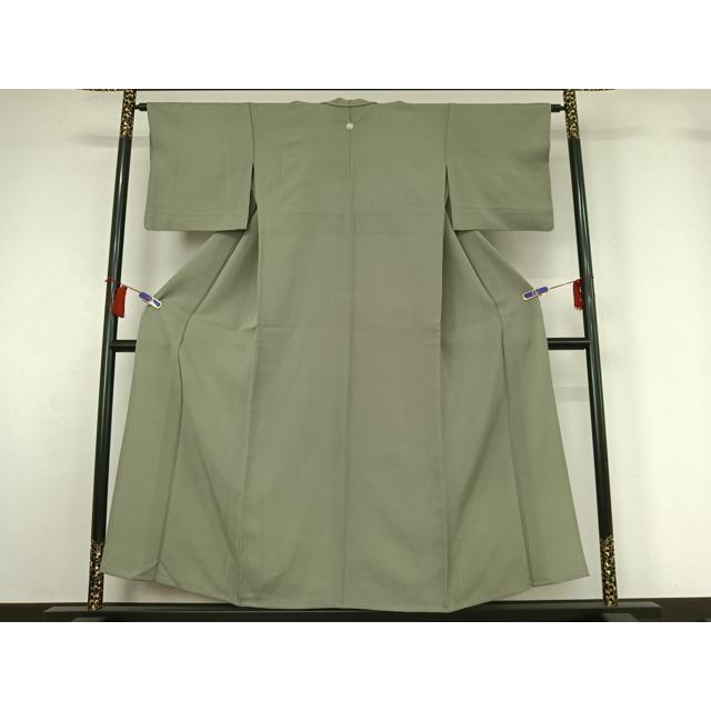 平和屋着物▽色無地　単衣　岩井茶色　鬼しぼ縮緬　洗える着物　AABH5739jh