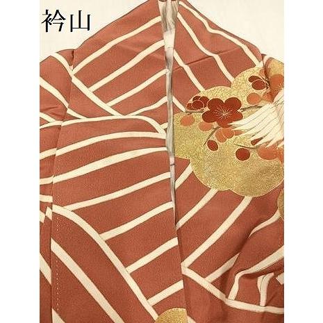 平和屋着物●豪華振袖　友禅　作家物　駒刺繍　群鶴立波梅文　金彩　正絹　逸品　AABH6827ph_8