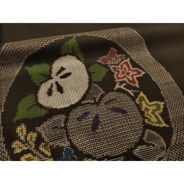 平和屋着物●アンティーク大島　本場大島紬　橘丸文　正絹　逸品　AABH7095ck_5