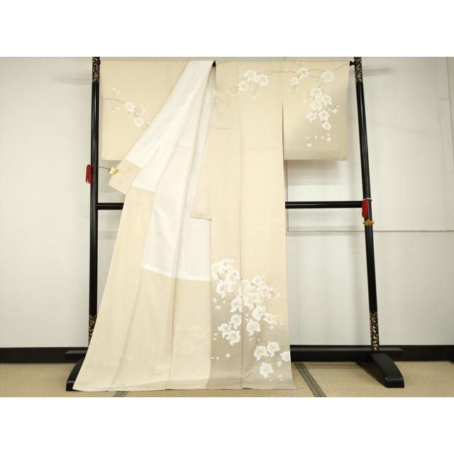 平和屋着物●訪問着　手描き　胡蝶蘭　暈し染め　ロング丈　正絹　逸品　AABH7126cs_1