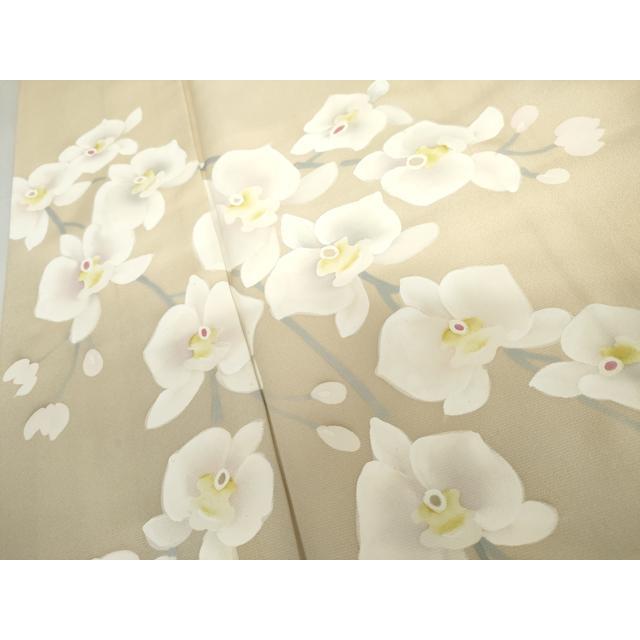 平和屋着物●訪問着　手描き　胡蝶蘭　暈し染め　ロング丈　正絹　逸品　AABH7126cs_3