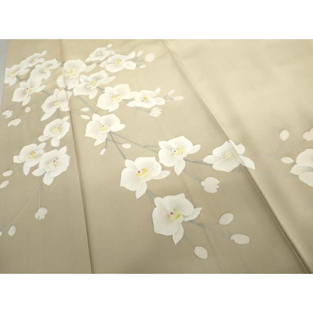 平和屋着物●訪問着　手描き　胡蝶蘭　暈し染め　ロング丈　正絹　逸品　AABH7126cs_4