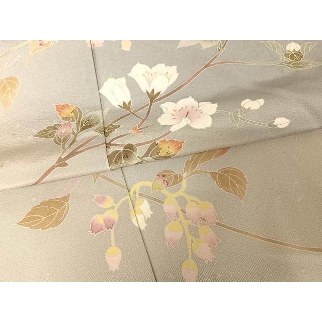 平和屋着物●京加賀友禅　百貫石峰　訪問着　草花文　暈し染め　正絹　逸品　AABH7152cs