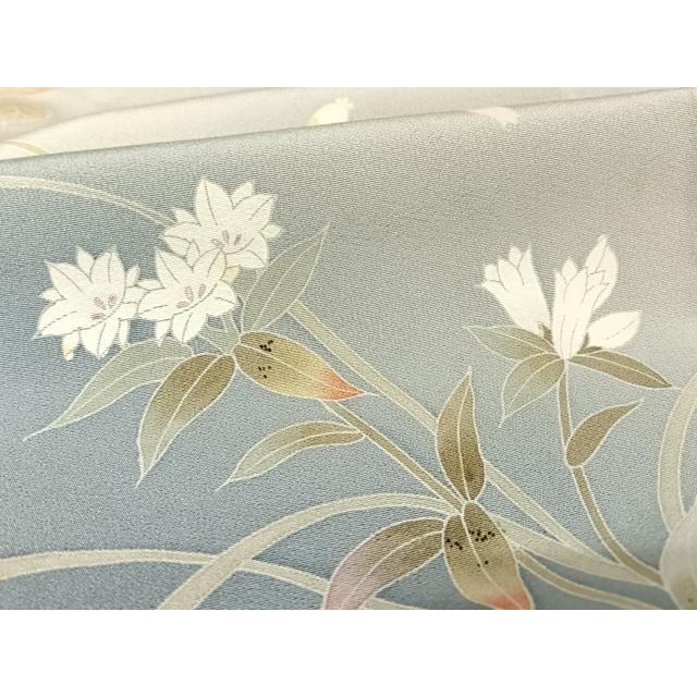 平和屋着物●京加賀友禅　百貫石峰　訪問着　草花文　暈し染め　正絹　逸品　AABH7152cs