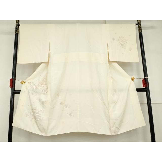 平和屋着物●長襦袢　袷　手描き　風景草花文　さが美扱い　正絹　逸品　AABH7267cs