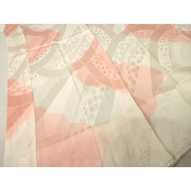 平和屋着物●振袖用長襦袢　無双仕立て　立波地紋　暈し染め　正絹　逸品　AABH8439ck