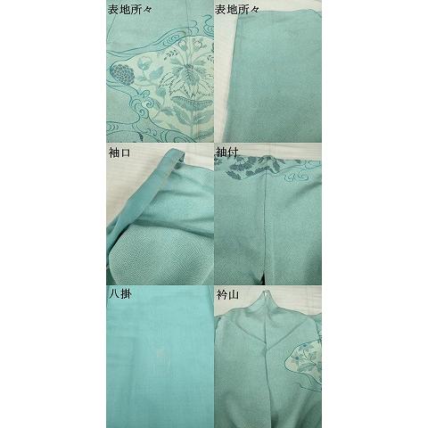 平和屋着物●人間国宝　小宮康孝　江戸小紋　訪問着　更紗花文　鮫小紋柄　三越扱い　正絹　逸品　AABH8772ck_9