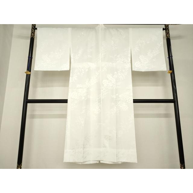 平和屋着物●長襦袢　無双仕立て　草花地紋　白色　正絹　逸品　AABH8805ck_1