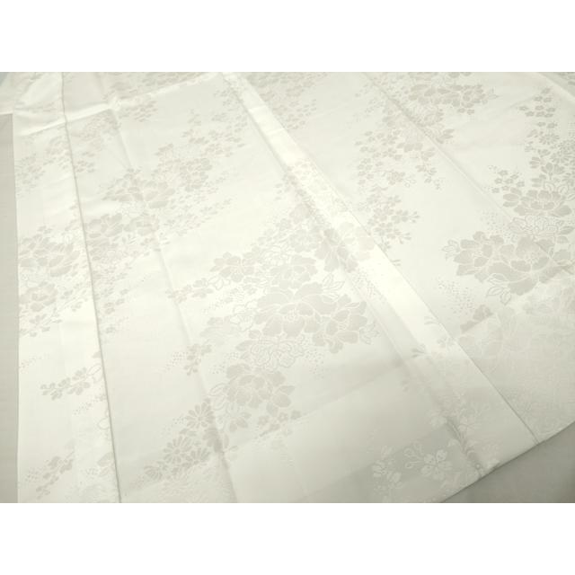 平和屋着物●長襦袢　無双仕立て　草花地紋　白色　正絹　逸品　AABH8805ck_3