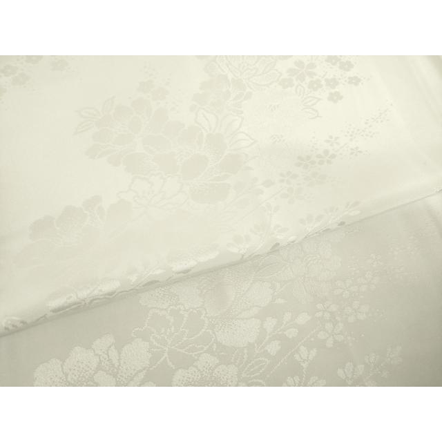 平和屋着物●長襦袢　無双仕立て　草花地紋　白色　正絹　逸品　AABH8805ck_4