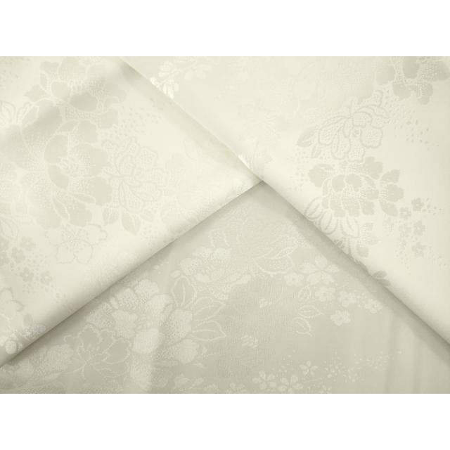 平和屋着物●長襦袢　無双仕立て　草花地紋　白色　正絹　逸品　AABH8805ck_5