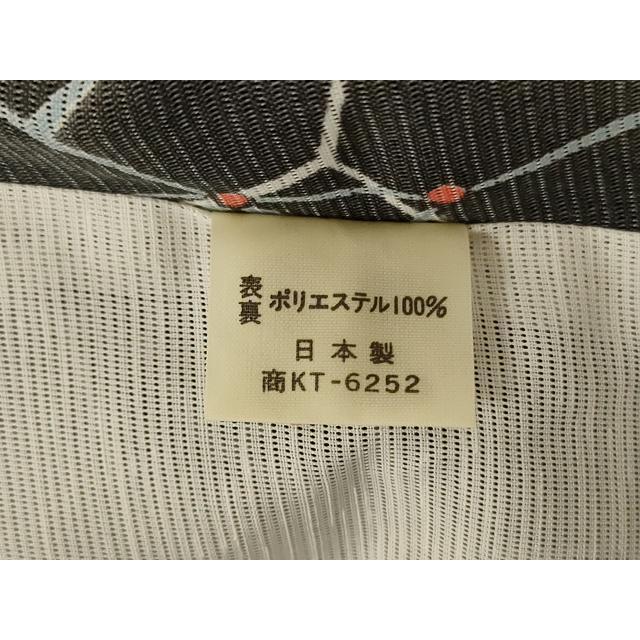 平和屋着物＊夏物　小紋　絽　幾何学文様　洗える着物　AABH9380jd