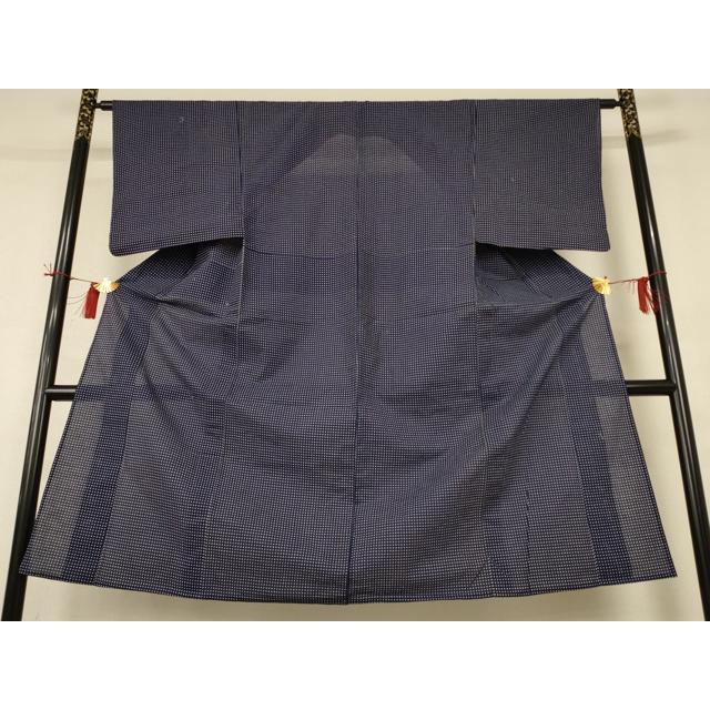 平和屋着物＊夏物　男性　小紋・浴衣兼用　綿絽　格子　綿　逸品　AABH9485jd_1