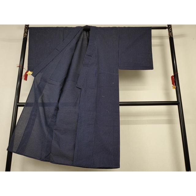 平和屋着物＊夏物　男性　小紋・浴衣兼用　綿絽　格子　綿　逸品　AABH9485jd_2