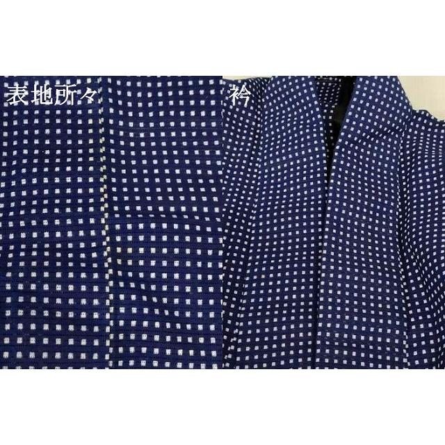 平和屋着物＊夏物　男性　小紋・浴衣兼用　綿絽　格子　綿　逸品　AABH9485jd_7