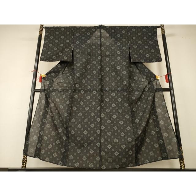 平和屋着物＊夏物　本場大島紬　夏大島　花丸文　正絹　逸品　AABI0673jd_1