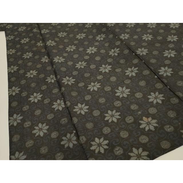 平和屋着物＊夏物　本場大島紬　夏大島　花丸文　正絹　逸品　AABI0673jd_3