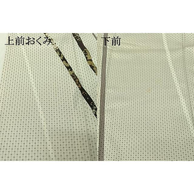 平和屋着物▽男性 訪問着 単衣 斜縞 金彩 キングサイズ 正絹 逸品