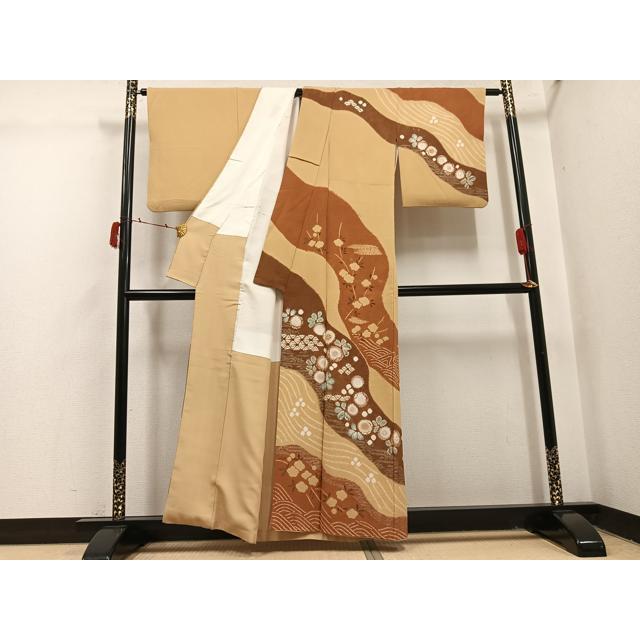 平和屋着物●十日町　名門　滝泰謹製　訪問着　辻が花　金彩　正絹　逸品　AABI4886ph_1