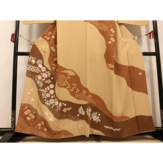 平和屋着物●十日町　名門　滝泰謹製　訪問着　辻が花　金彩　正絹　逸品　AABI4886ph_2