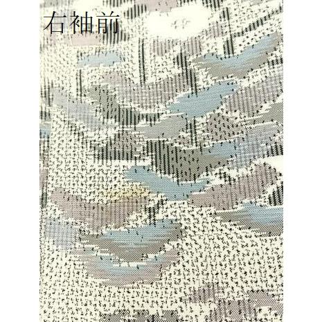 平和屋着物●本場大島紬　白大島　浜松風景文　正絹　逸品　未使用　BAAL9569pk
