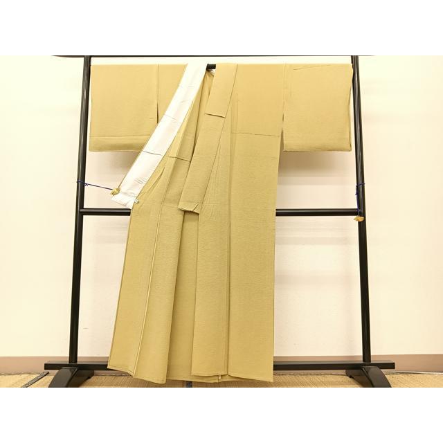 平和屋着物▽上質な色無地　単衣　抹茶色　正絹　逸品　BAAS8052yc 平和屋着物▽上質な色無地 単衣 抹茶色 正絹 逸品 BAAS8052yc : 平和屋