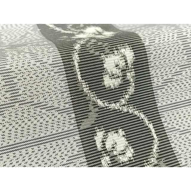 平和屋着物▽本場大島紬 単衣 麻の葉花唐草間道 正絹 逸品 BAAT9054yc