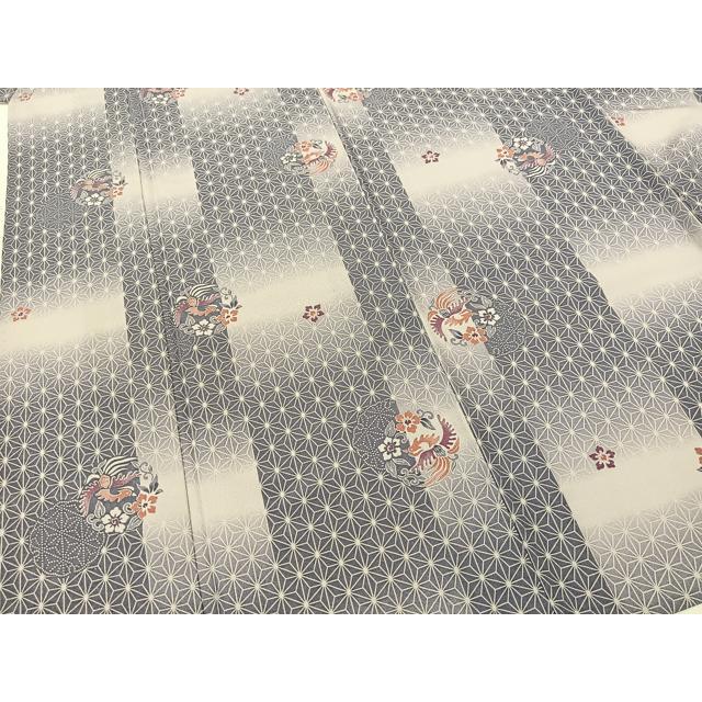 平和屋着物▽小紋 単衣 鳳凰花丸文 暈し染め 洗える着物 BAAT9062yc
