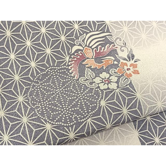 平和屋着物▽小紋 単衣 鳳凰花丸文 暈し染め 洗える着物 BAAT9062yc