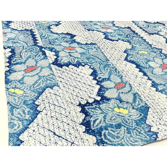 平和屋着物○夏物 浴衣 有松鳴海絞り 花唐草文 綿 逸品 BAAU3422hj  