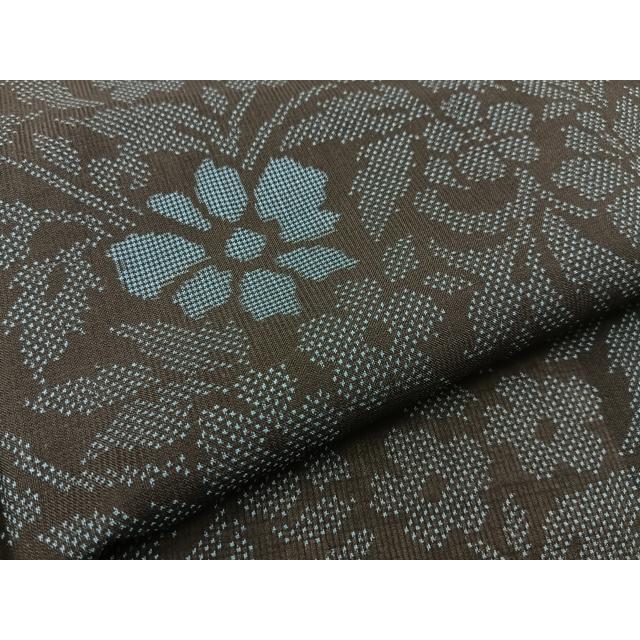 平和屋着物＊夏物 本場大島紬 夏大島 7マルキ 花唐草文 正絹 逸品