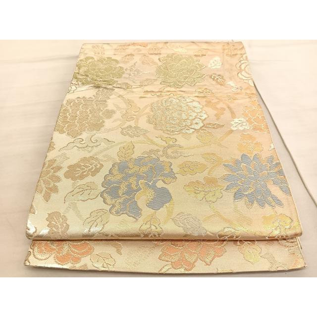 平和屋着物◎西陣 六通柄袋帯 唐織 更紗花唐草文 金銀糸 正絹 逸品 