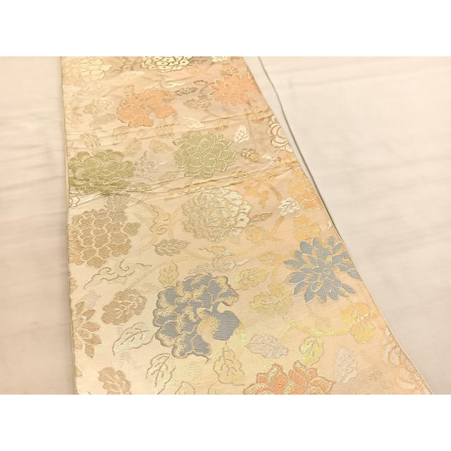 平和屋着物◎西陣 六通柄袋帯 唐織 更紗花唐草文 金銀糸 正絹 逸品 