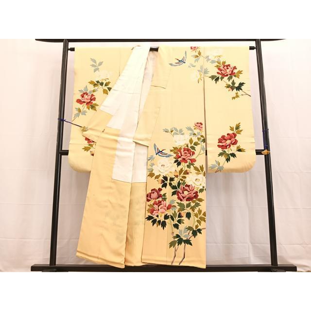 平和屋着物○極上 本加賀友禅作家 成竹登茂男 振袖 友禅 花鳥文 暈し