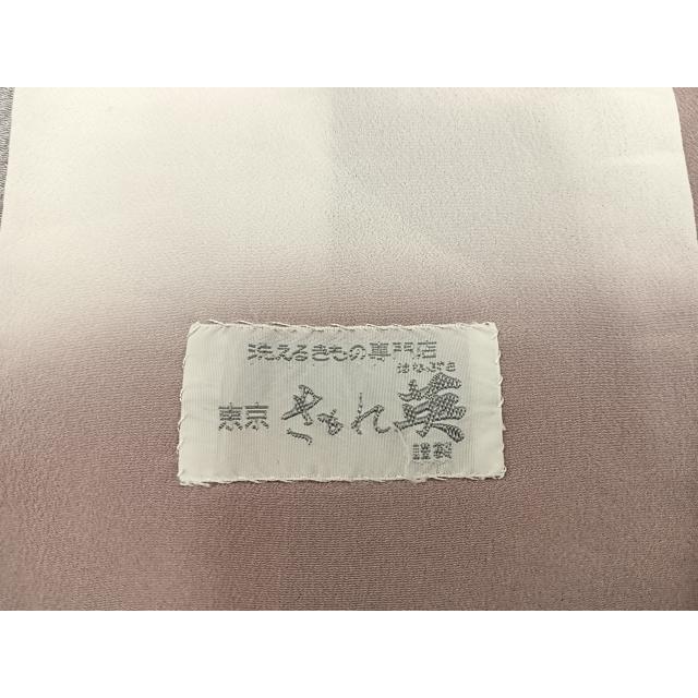 平和屋着物●洗える最高級着物　＜英＞はなぶさ謹製　色無地　背抜き仕立て　練色　BAAW3488mz