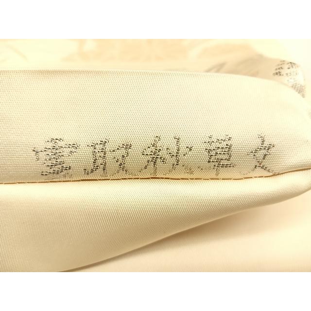 平和屋着物◎六通柄袋帯 雲取り秋草文 美弥衣錦 プラチナ箔 正絹 逸品
