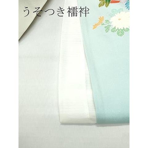 平和屋着物▽訪問着　単衣　刺繍　扇面草花文　正絹　逸品　CAAQ0018vf