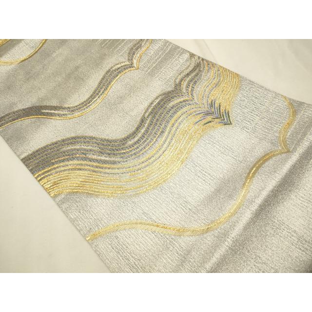 平和屋着物○六通柄袋帯 紬地 吉祥文 金糸 正絹 逸品 CAAX9269yk