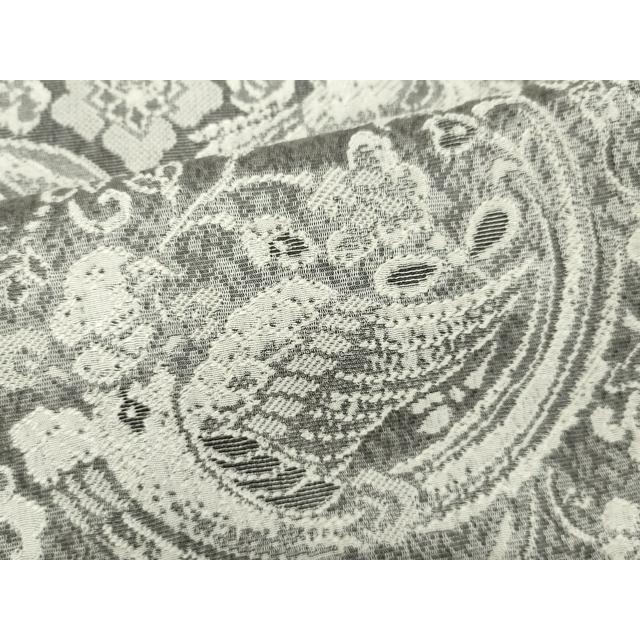 平和屋着物○上質なお召 天目織 向い鳥草花文 正絹 逸品 CAAR6513ze