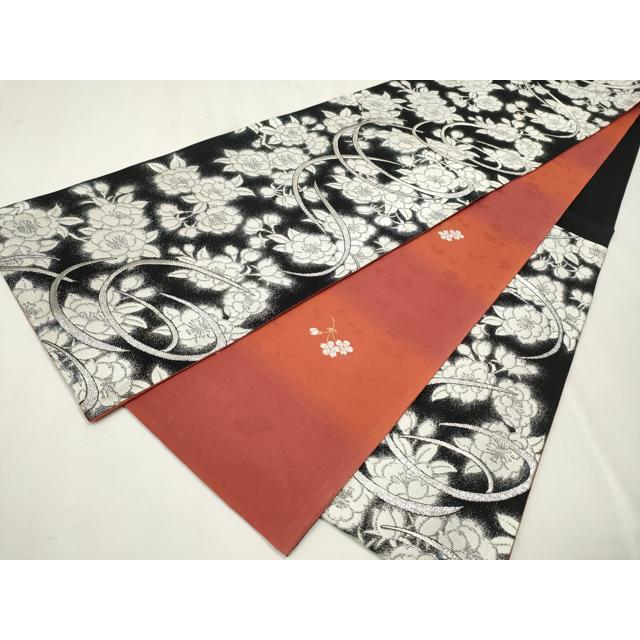 平和屋着物○六通柄 本袋帯 草花文 金糸 正絹 逸品 CAAR7768hy 平和