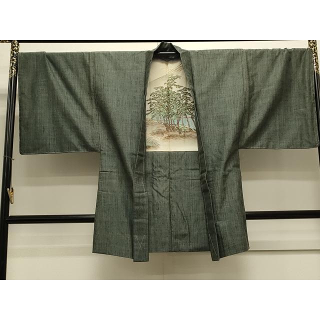 平和屋着物○男性 紬 アンサンブル 霞文 正絹 逸品 CAAZ0917vf