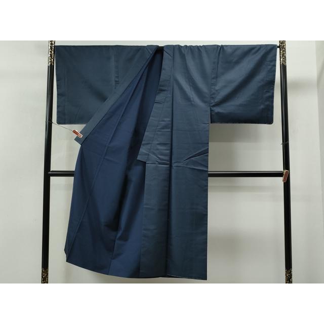 平和屋着物○男性 お召 アンサンブル 100亀甲 キングサイズ 正絹 逸品