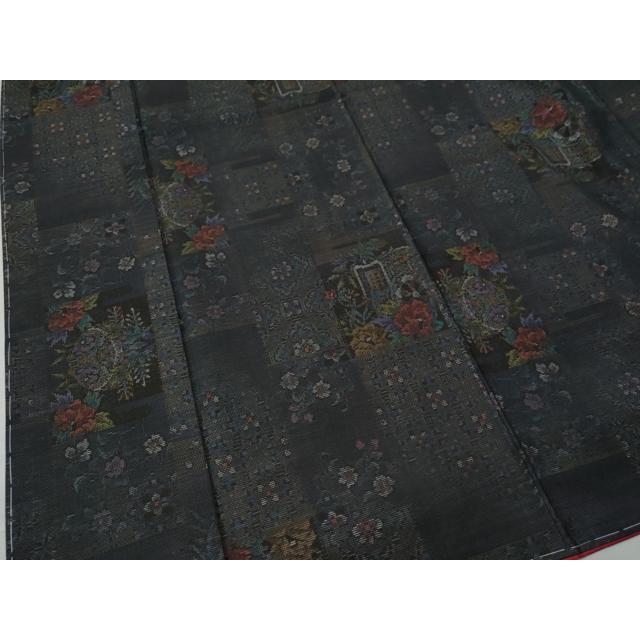 平和屋着物○本場大島紬 9マルキ 泥染め 入来玄彩 色紙御所車