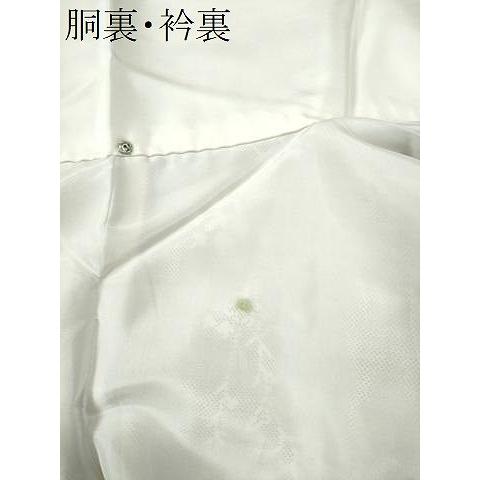 平和屋着物○本場大島紬 白大島 9マルキ 更紗草花文 桑原織物