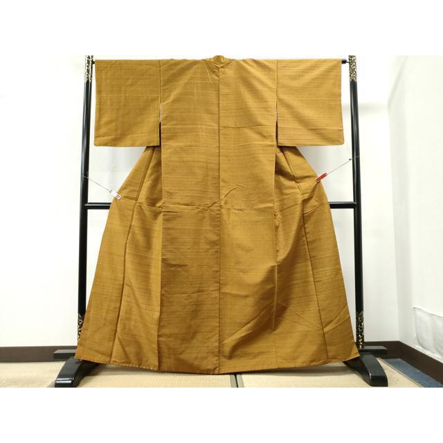 平和屋着物●本場黄八丈　平織　格子柄　正絹　逸品　CAAS6930yc 平和屋着物○本場黄八丈 平織 格子柄 正絹 逸品 CAAS6930yc : 平和屋