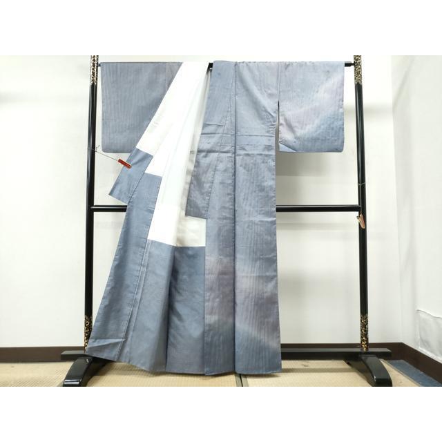 平和屋着物●訪問着　紬地　杢目絞り　横段文　正絹　逸品　DAAU0870tw 平和屋着物○訪問着 紬地 杢目絞り 横段文 正絹 逸品 DAAU0870tw