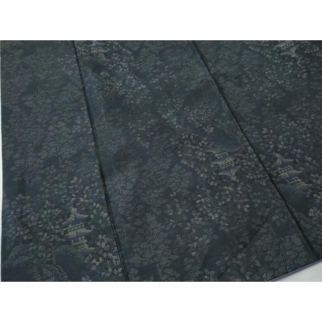 平和屋着物○本場大島紬 泥染め 風景草花文 正絹 逸品 CAAS7037yc 平和屋