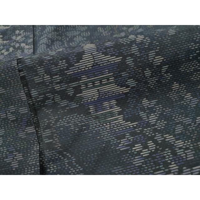 平和屋着物○本場大島紬 泥染め 風景草花文 正絹 逸品 CAAS7037yc 平和屋