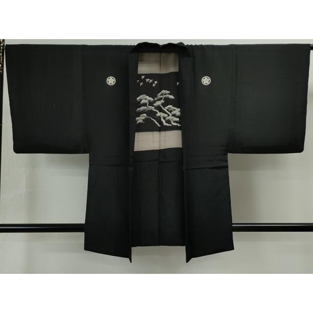 平和屋着物●男性　黒紋付・羽織セット　正絹　逸品　CAAS7112yc 平和屋着物○男性 黒紋付・羽織セット 正絹 逸品 CAAS7112yc : 平和屋